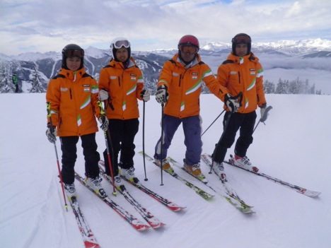 Skiing team India. Anchal Thakur is second from left. Source: Winter Games Federation of India